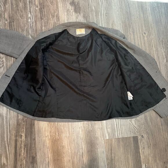 Vintage Pendleton Houndstooth Blazer Women’s Size 14 Black White Tapered Back - Picture 8 of 10